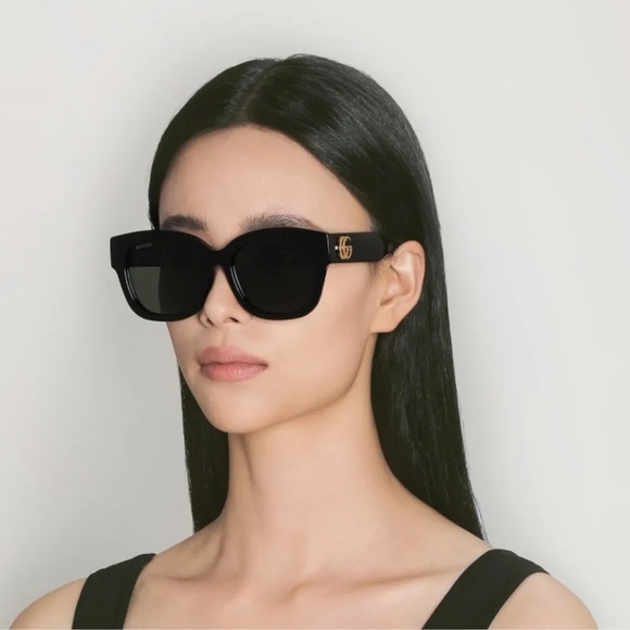 NEW GUCCI GG1550SK SQUARE BLACK GREY WOMEN SUNGLASSES GUCCI - Picture 1 of 12